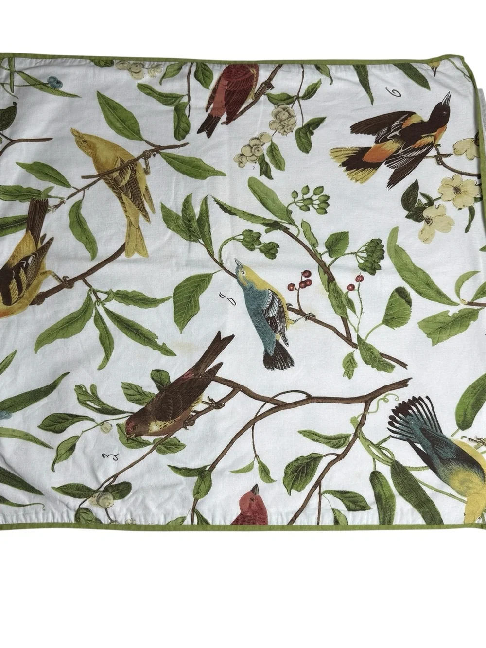Pottery Barn Pillow Cover Euro Sham Spring Sparrow Birds 23x24” Cottagecore READ